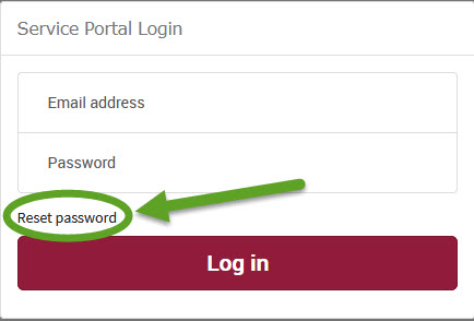 how to reset password on service portal
