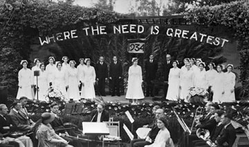 During CME?s graduation in 1934, School of Nursing students receive their diplomas.